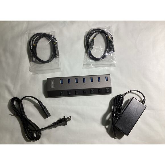 7 USB 3.2 Gen 1 (5Gbps)Hub with on/off port switches - Picture 1 of 5